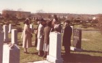 Henoch Hennenberg stone once it was moved to Clifton, NJ. Photo taken in 1981.